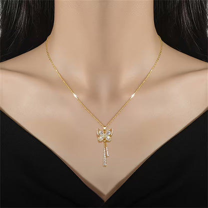 Elegant Butterfly Tassel Pendant Necklace for Women & Girls