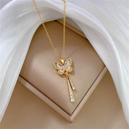 Elegant Butterfly Tassel Pendant Necklace for Women & Girls