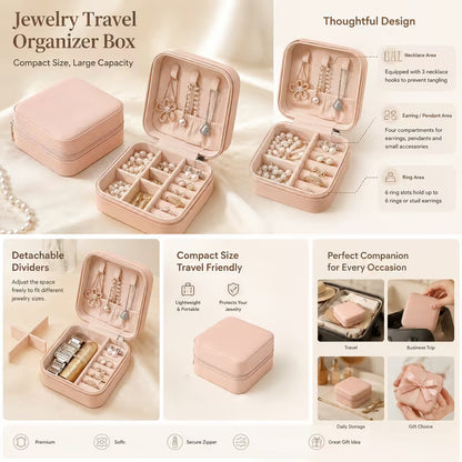 Luxury Travel Jewellery Box with Zipper